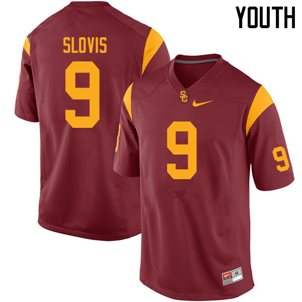 Youth #9 Kedon Slovis USC Trojans College Football Jerseys Sale-Cardinal